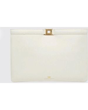 Elisabetta Franchi Faux Leather Clutch - Natural