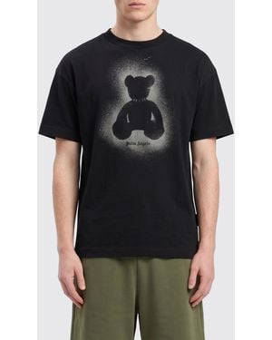 Palm Angels Printed Cotton T-Shirt - Black