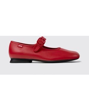 Camper Casi Myra Leather Ballerinas - Red