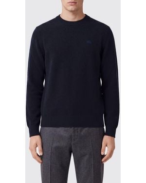 Burberry Pull Ras Du Cou En Cachemire Avec Logo Ekd Brodé - Bleu