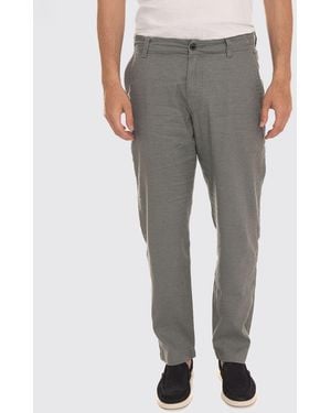 BOSS Pantalones Rectos De Mezcla De Lino Con Cordón Y Cintura Elástica - Gris