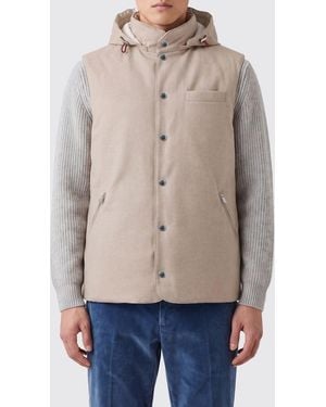 Brunello Cucinelli Padded Wool Vest With Detachable Hood - Blue