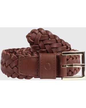 Orciani Woven Leather Belt With Pin Buckle - Brown
