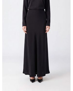 Fabiana Filippi High-Waisted Satin Midi Pencil Skirt - Black
