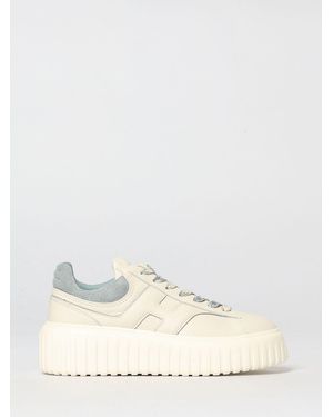 Hogan H-Stripes Hammered Leather Trainers - Natural