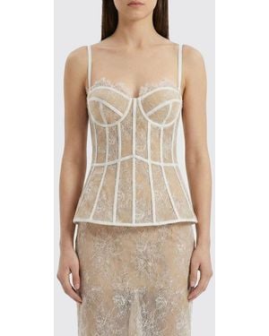 GIUSEPPE DI MORABITO Lace Bustier Top - Natural
