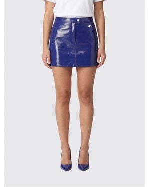 Courreges CourrÈ Ges Minifalda De Algodón Revestido - Azul