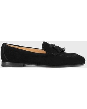 Doucal's Suede Loafers With Tassels - Black
