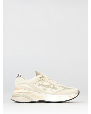 Premiata Moerund Laminated Leather And Mesh Trainers - White