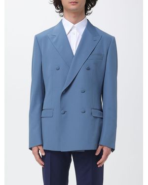 Dolce & Gabbana Dolce &Amp Gabbana Double Breasted Virgin Wool Blazer - Blue