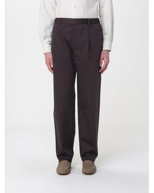 Agnona Wide Leg Cotton Blend Trousers - Brown