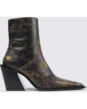 CAMPERLAB Bottes Western Bicolores Escandalo En Cuir Craquelé - Noir