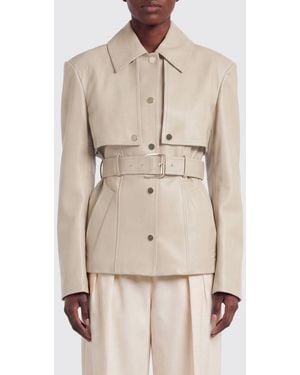 Sportmax Lambskin Leather Jacket - Natural