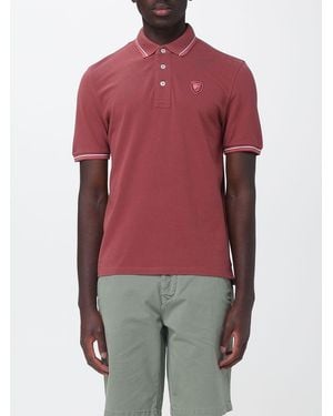 Blauer Cotton Polo Shirt With Emblem - Red
