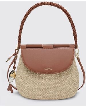 Loewe Bolso De Mano Pescador De En Rafia Y Piel Con Asa Trenzada - Multicolor