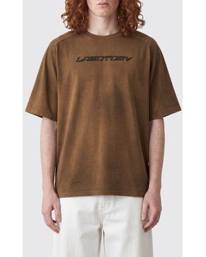 CAMPERLAB Relaxed Fit Cotton T-Shirt With Dropped Shoulders And Logo Print - Brown