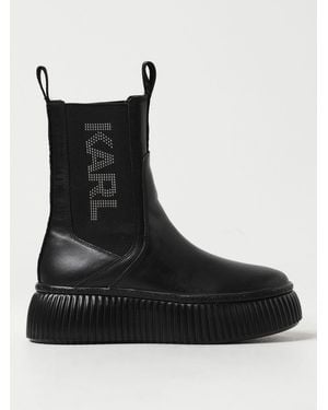 KARL LAGERFELD Kreeper Karl Logo Midi Boots - Black