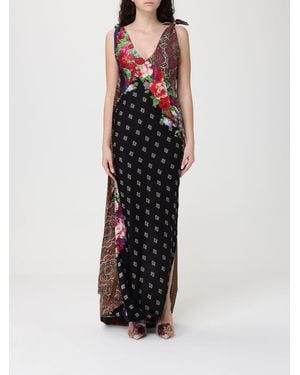 Moschino Printed Silk Long Dress - Black