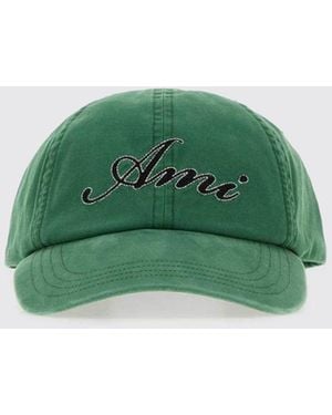 Ami Paris Baseballkappe Von Aus Schwarzer Baumwolle Mit Logo - Grün