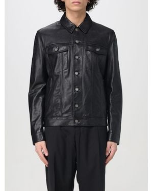 Saint Laurent Leather Jacket With Adjustable Waist - Black