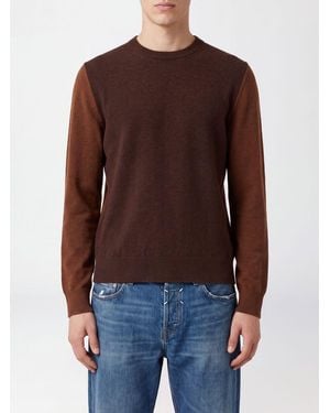 Maison Margiela Slim Fit Pure Wool Crew Neck Sweater With Long Sleeves - Brown