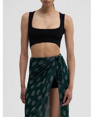 MACCAPANI Bralette Viscose Crop Top - Black