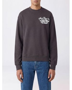Amiri Embroidered Logo Cotton Sweatshirt With Dropped Shoulders - Blue