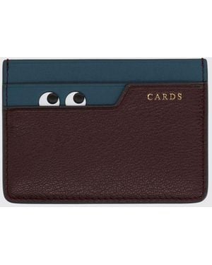 Anya Hindmarch Grained Leather Card Holder With Graphic Print And Five Slots - White