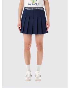 CASABLANCA Cotton Blend Mini Skirt - Blue