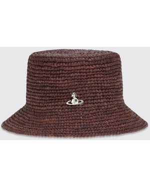 Vivienne Westwood Orb Straw Hat - Brown