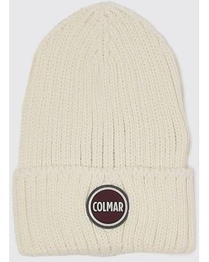 Colmar Virgin Wool Blend Beanie With Cuff And Logo Patch - Natural