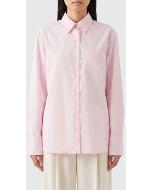 Rag & Bone Relaxed Fit Cotton Poplin Shirt With Dropped Shoulders And Pocket - Pink
