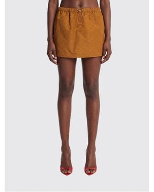 Gucci Gg Nylon Mini Skirt With Drawstring - Orange