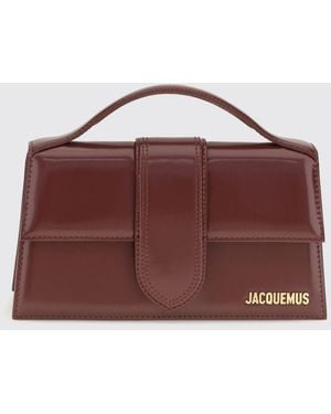 Jacquemus Le Bambino Smooth Calfskin Handbag With Lettering Logo - Purple