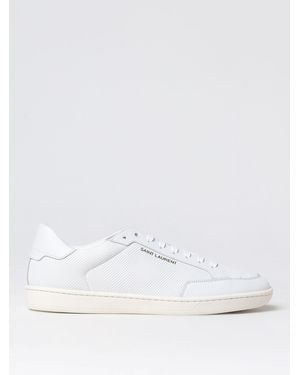 Saint Laurent Leather Low-Top Trainers - White