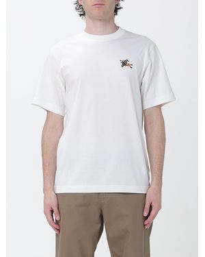 Burberry Camiseta De Algodón Con Logo Ekd Bordado En El Pecho - Blanco