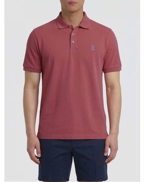 Brunello Cucinelli Cotton Polo Shirt With Logo - Red