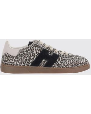 Hogan Cool Sneakers Aus Ponyfell Mit Animal-Print Und Seitlichem H-Logo - Weiß