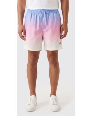 CASABLANCA Abstract Print Silk Shorts With Drawstring Waist - Pink