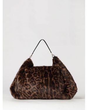 Liu Jo Large Animal Print Faux Fur Tote Bag - Brown
