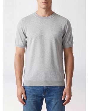 Kangra Kurzärmeliger Baumwollpullover Mit Rundhalsausschnitt - Grau