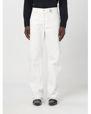 McQueen Button Fly Straight Leg Jeans - White