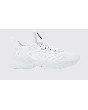 Philipp Plein Multicolour Mesh Low-Top Trainers With Serrated Sole And Pull-Tab - White