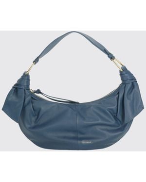Coccinelle Furoshiki Ruched Leather Bag - Blue