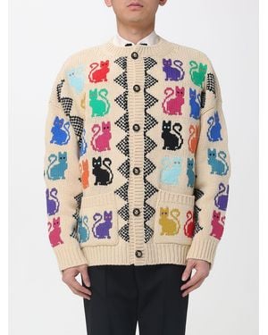 Valentino Jacquard Wool Cardigan - Grey