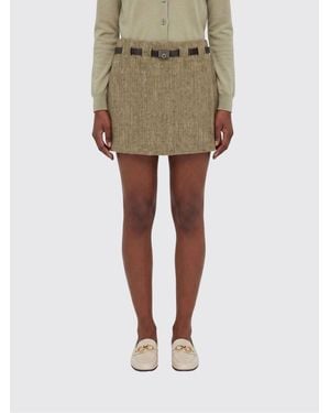 Ferragamo Minifalda De Lino - Neutro