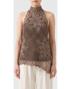 Magda Butrym Top Dolcevita - Marrone