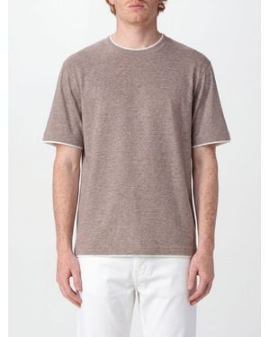 Brunello Cucinelli Linen T-Shirt - Brown