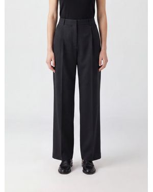 Our Legacy High-Waisted Wool Trousers With Wide-Leg Cut And Belt Loops - Black