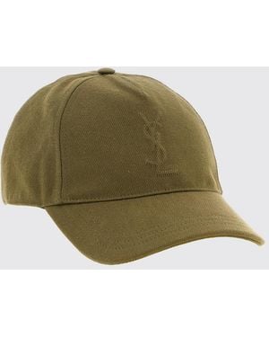 Saint Laurent Cassandre Cotton Twill Hat - Green